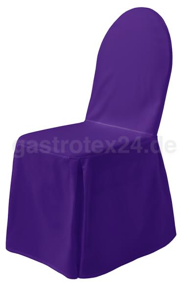 Stuhlhusse "Excellent" purple/lila ohne Bänder für Bankettstühle mit runder Rückenlehne